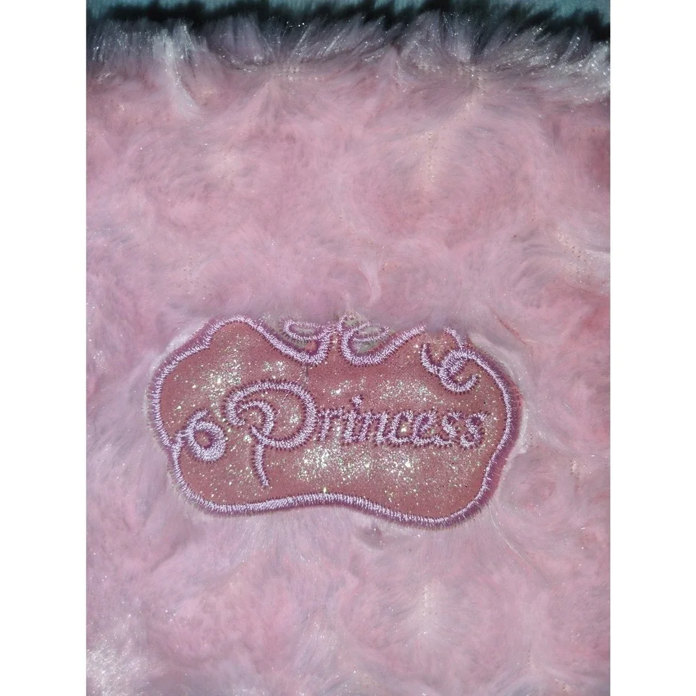 Princess Girl's Pink Faux Fur Beaded‎ Handle Purse Handbag Adorable Cute